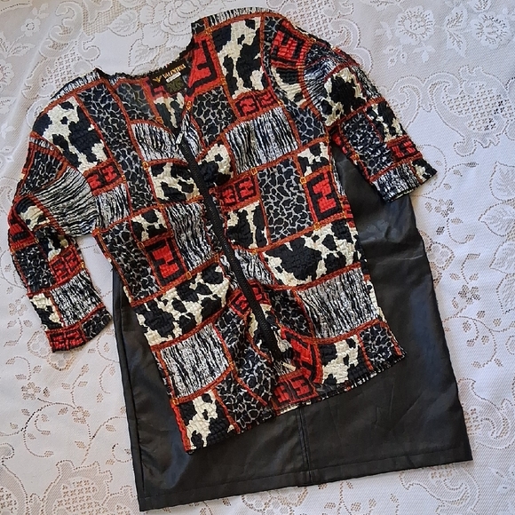 Valentina Animal Print Zip Down Blouse , One Size Fits Most - Picture 1 of 9